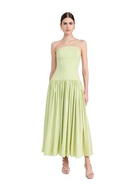 Anthropologie Rendoll Lexy Linen Blend Maxi Green Dress